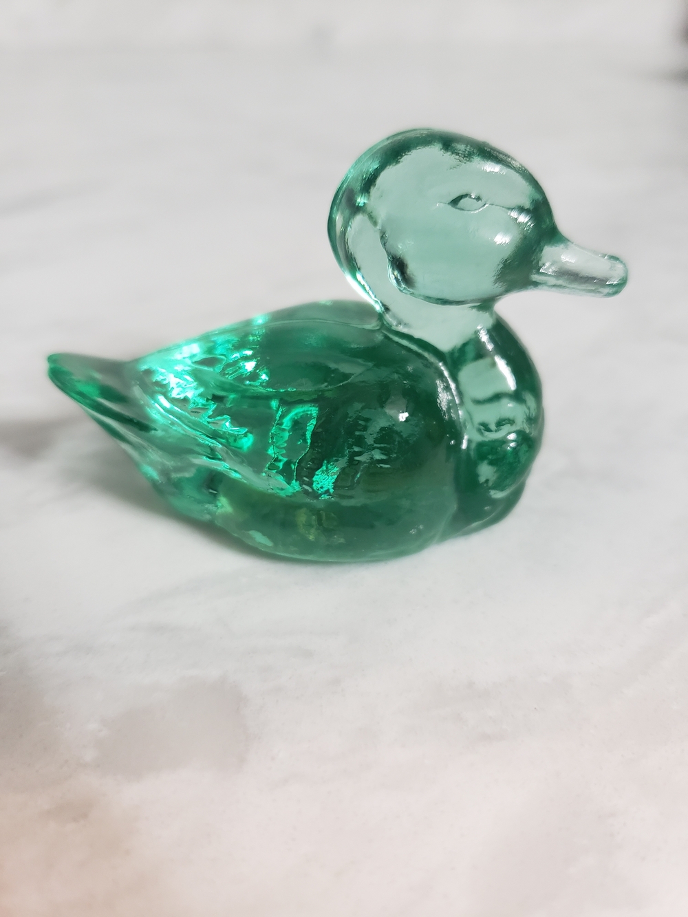 Fenton Emerald Green Glass Duck Figurine